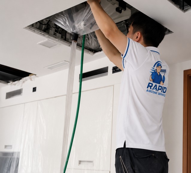 Residential aircond chemical wash in Cheras