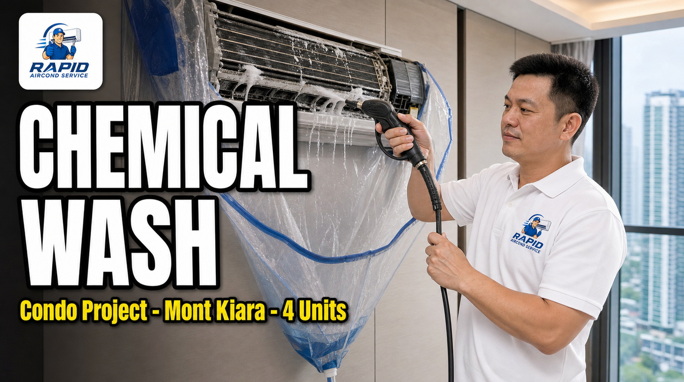 Condo aircond chemical wash project in Mont Kiara